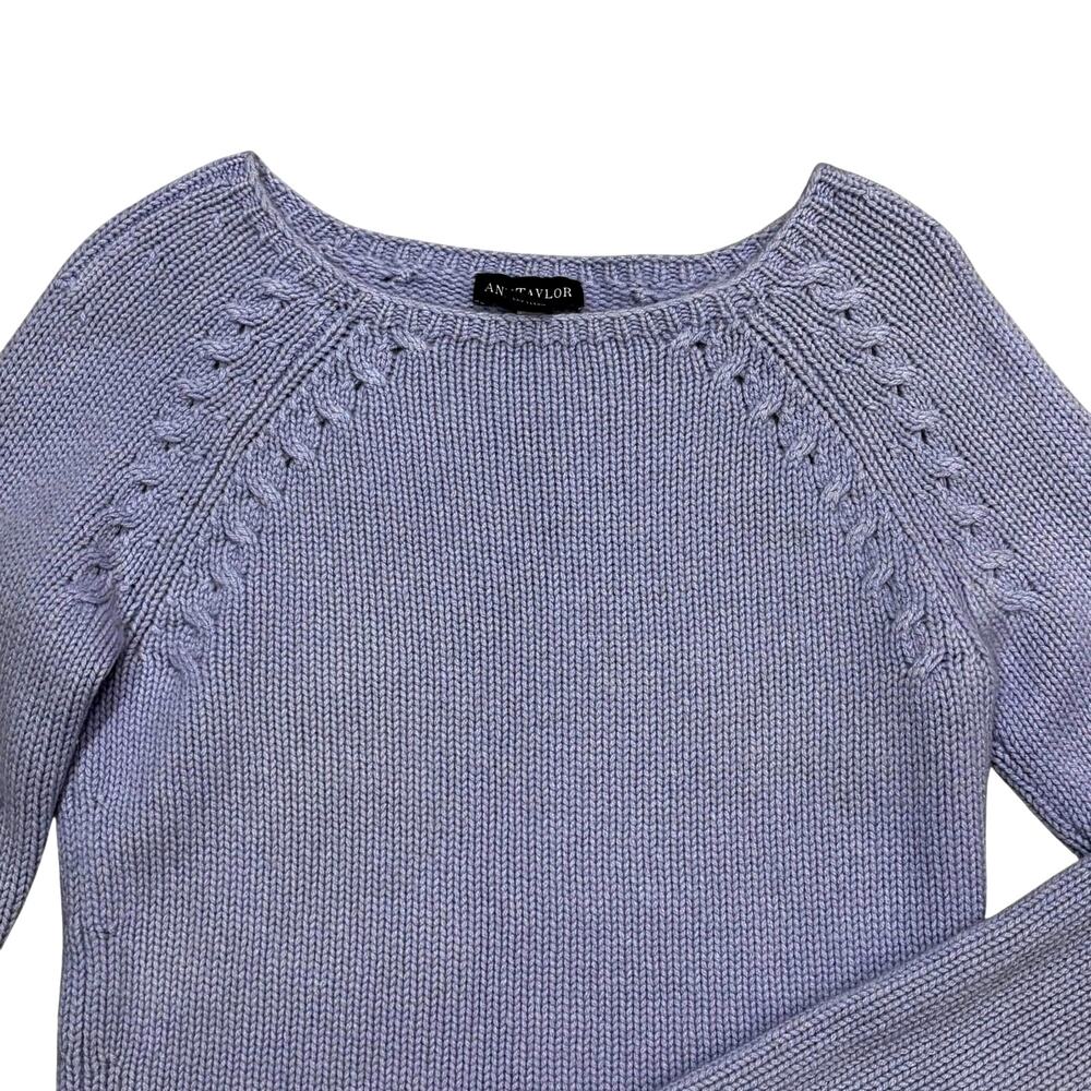 Ann Taylor cashmere pullover sweater soft purple lavender size S long sleeve